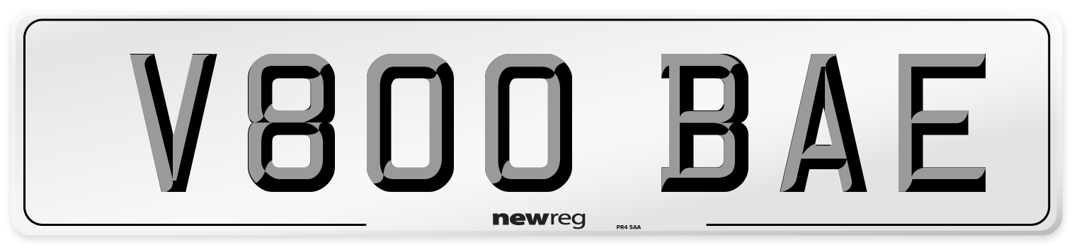 V800 BAE Number Plate from New Reg